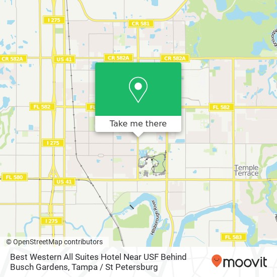 Mapa de Best Western All Suites Hotel Near USF Behind Busch Gardens