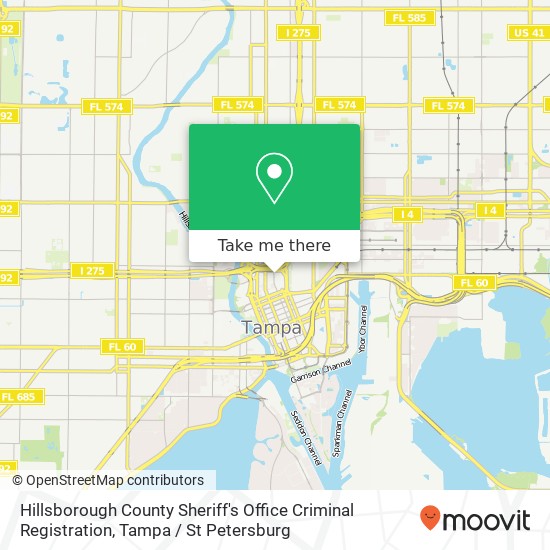 Mapa de Hillsborough County Sheriff's Office Criminal Registration