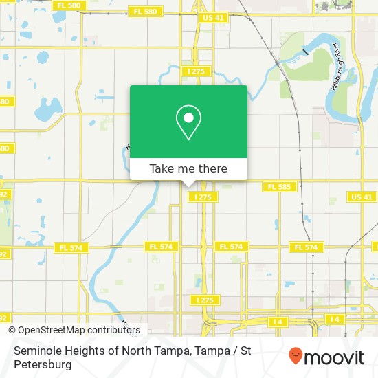Mapa de Seminole Heights of North Tampa