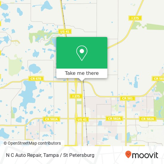 N C Auto Repair map