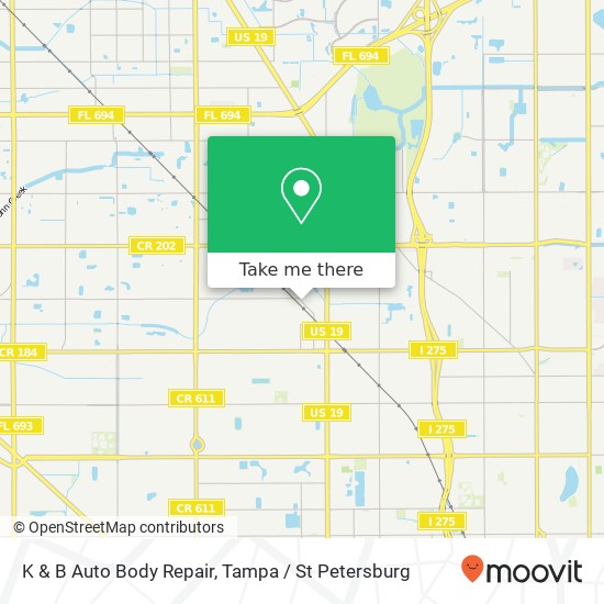 K & B Auto Body Repair map