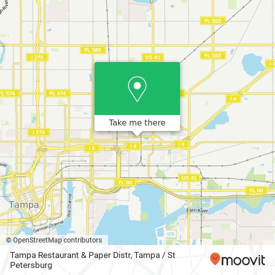 Mapa de Tampa Restaurant & Paper Distr