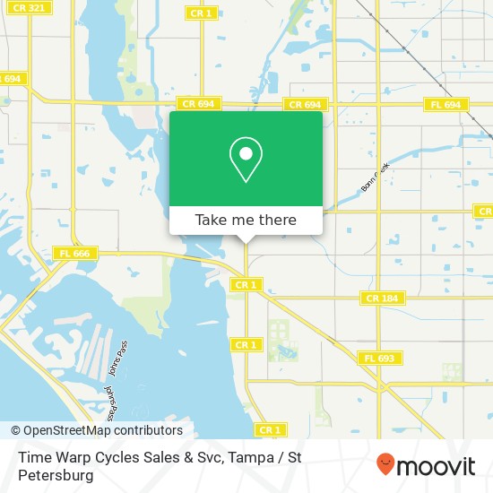 Mapa de Time Warp Cycles Sales & Svc