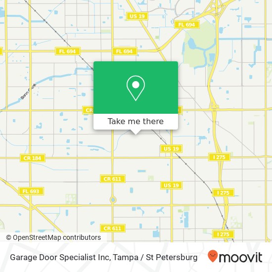 Garage Door Specialist Inc map