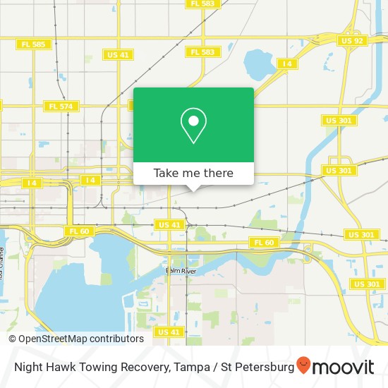 Night Hawk Towing Recovery map