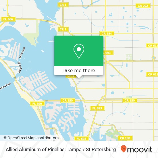 Allied Aluminum of Pinellas map