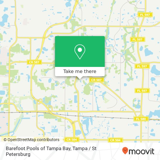 Barefoot Pools of Tampa Bay map