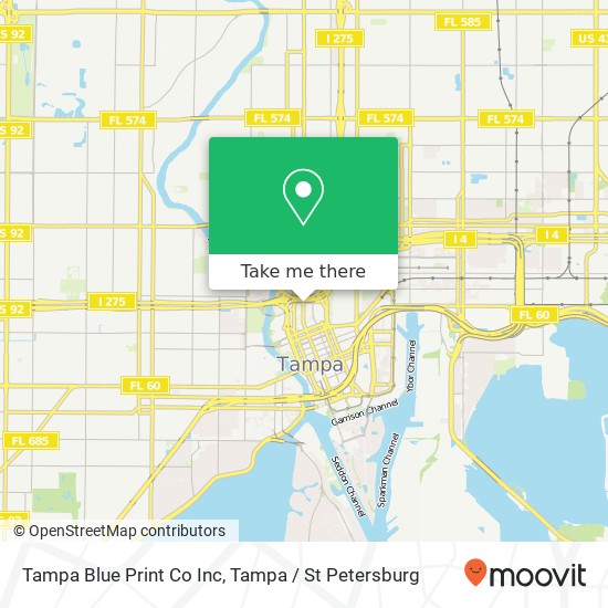 Mapa de Tampa Blue Print Co Inc