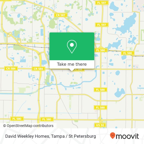 David Weekley Homes map