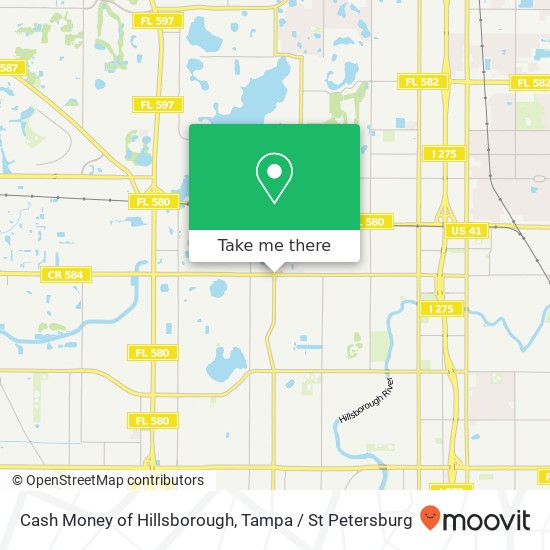 Mapa de Cash Money of Hillsborough