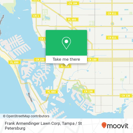 Frank Armendinger Lawn Corp map