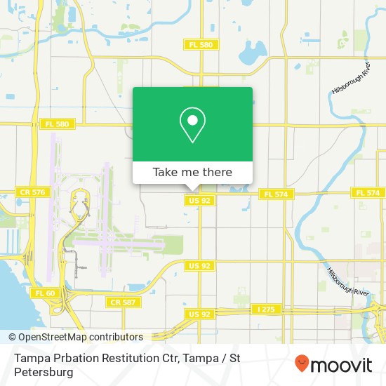 Mapa de Tampa Prbation Restitution Ctr