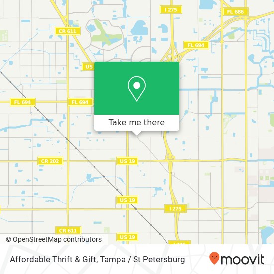 Mapa de Affordable Thrift & Gift