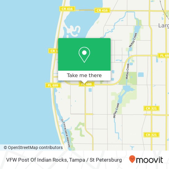 VFW Post Of Indian Rocks map