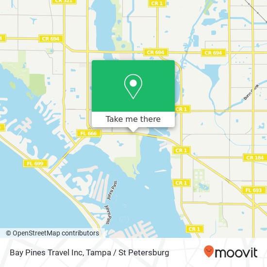 Bay Pines Travel Inc map