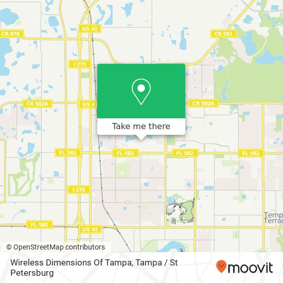 Wireless Dimensions Of Tampa map