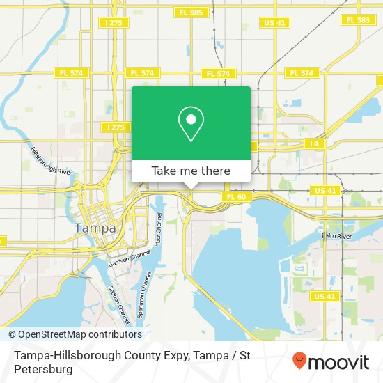 Tampa-Hillsborough County Expy map