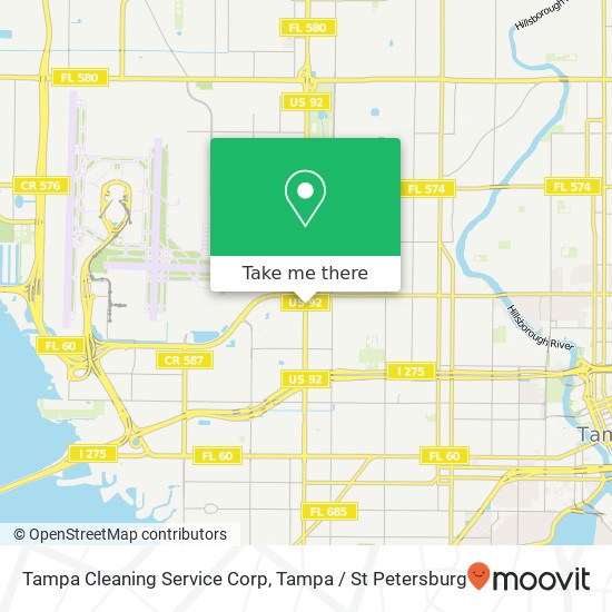 Tampa Cleaning Service Corp map