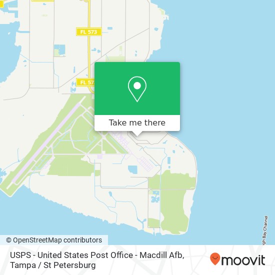 Mapa de USPS - United States Post Office - Macdill Afb