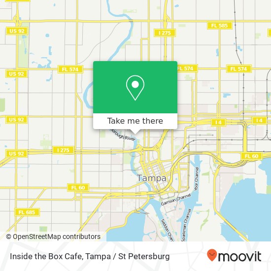 Mapa de Inside the Box Cafe, N Ola Ave Tampa, FL 33602