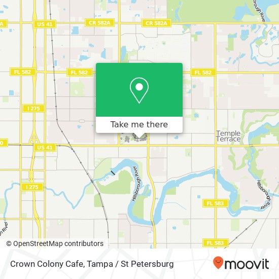 Mapa de Crown Colony Cafe, Tampa, FL 33612