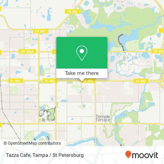 Mapa de Tazza Cafe, 5001 E Fowler Ave Tampa, FL 33617