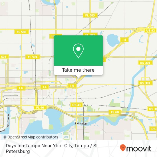 Mapa de Days Inn-Tampa Near Ybor City