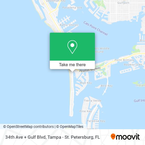 Mapa de 34th Ave + Gulf Blvd