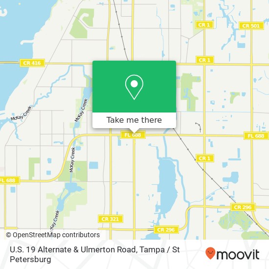 Mapa de U.S. 19 Alternate & Ulmerton Road