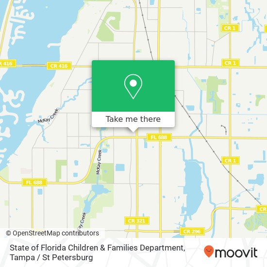 State of Florida Children & Families Department map