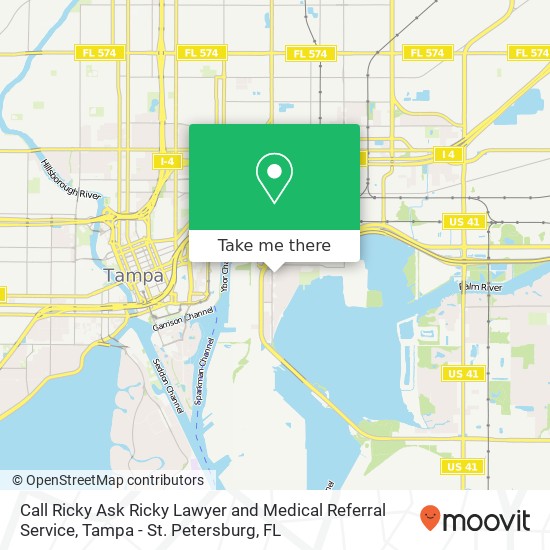 Call Ricky Ask Ricky Lawyer and Medical Referral Service map