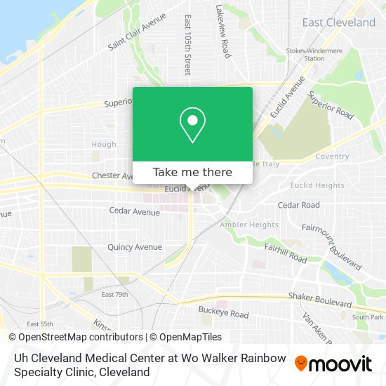 Mapa de Uh Cleveland Medical Center at Wo Walker Rainbow Specialty Clinic