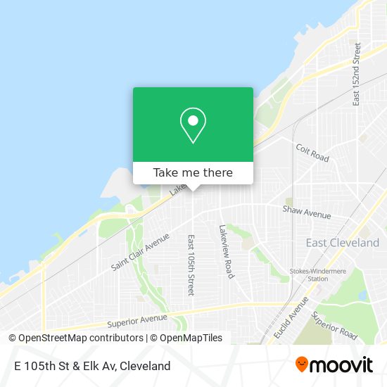E 105th St & Elk Av map