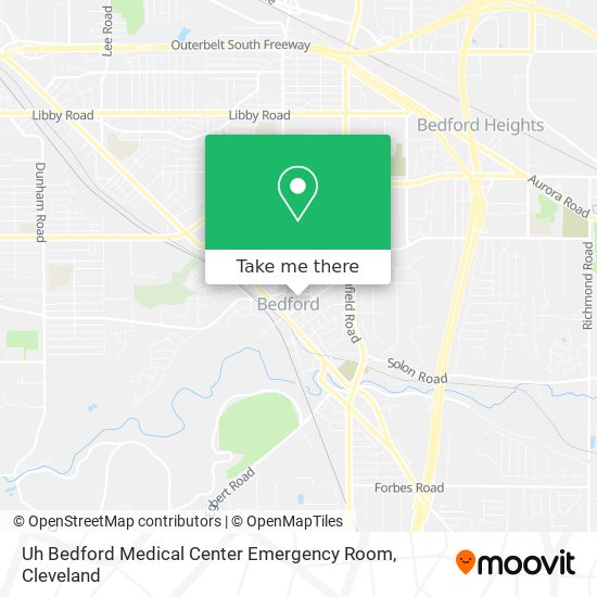 Uh Bedford Medical Center Emergency Room map
