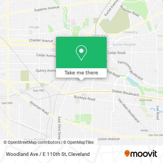 Woodland Ave / E 110th St map