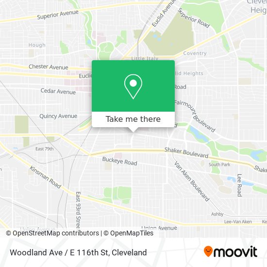 Mapa de Woodland Ave / E 116th St