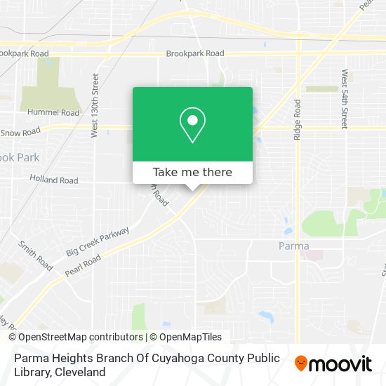 Parma Heights Branch Of Cuyahoga County Public Library map