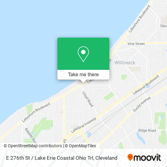 E 276th St / Lake Erie Coastal Ohio Trl map