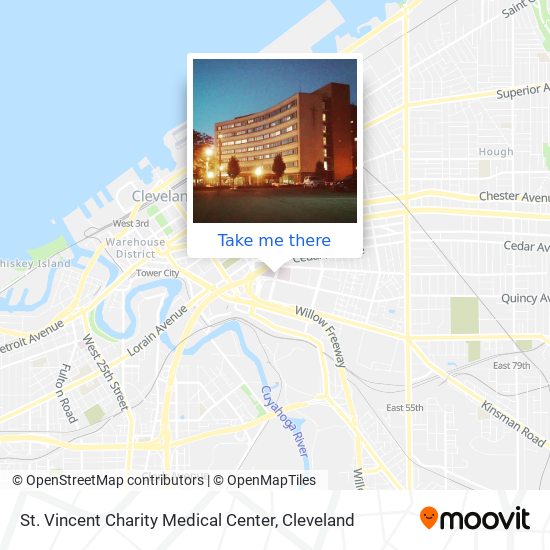 St. Vincent Charity Medical Center map