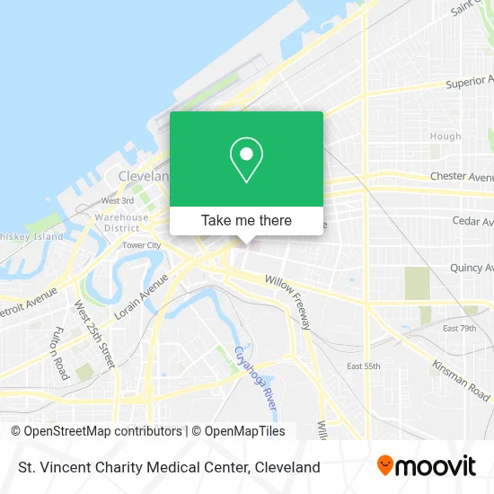 St. Vincent Charity Medical Center map