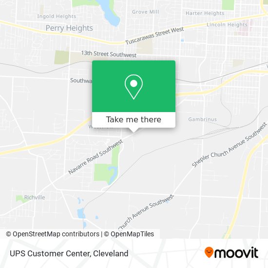 Mapa de UPS Customer Center