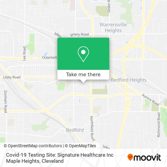 Covid-19 Testing Site: Signature Healthcare Inc Maple Heights map