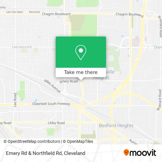 Emery Rd & Northfield Rd map