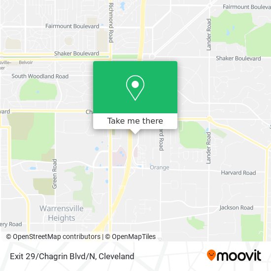 Exit 29/Chagrin Blvd/N map