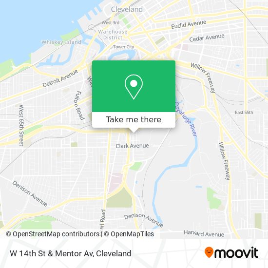 W 14th St & Mentor Av map