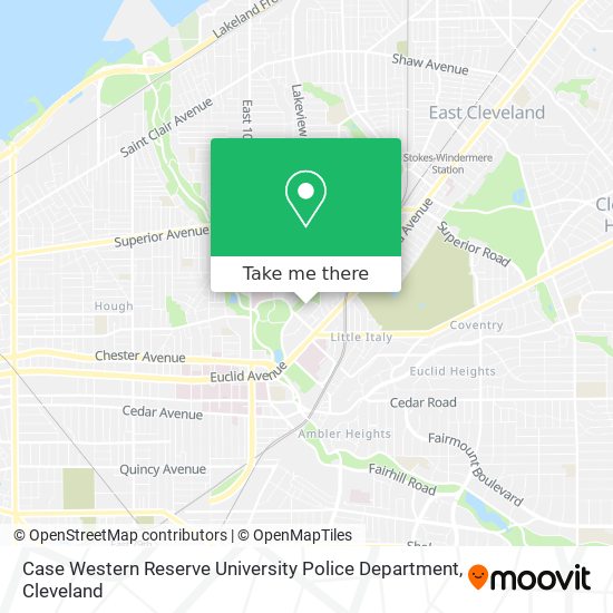 Mapa de Case Western Reserve University Police Department