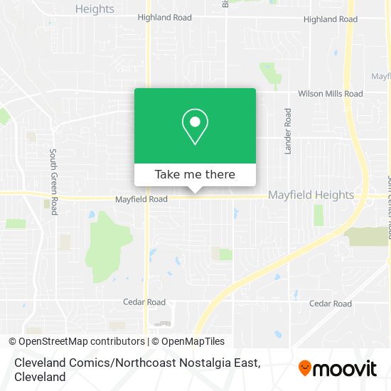 Cleveland Comics / Northcoast Nostalgia East map