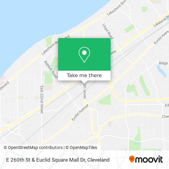 E 260th St & Euclid Square Mall Dr map