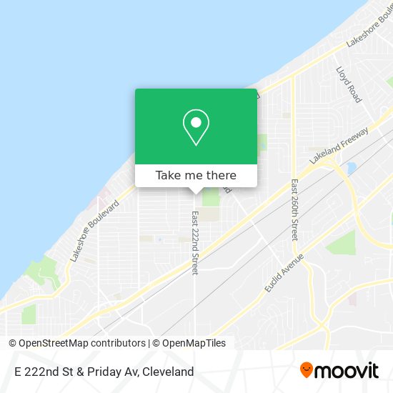 E 222nd St & Priday Av map