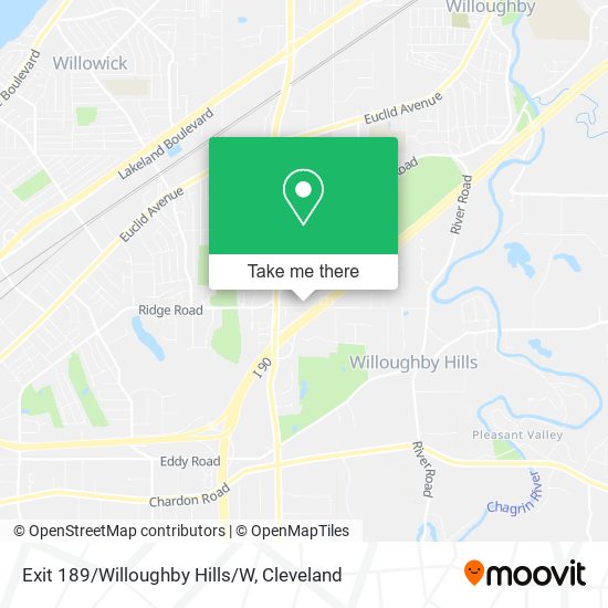 Mapa de Exit 189/Willoughby Hills/W